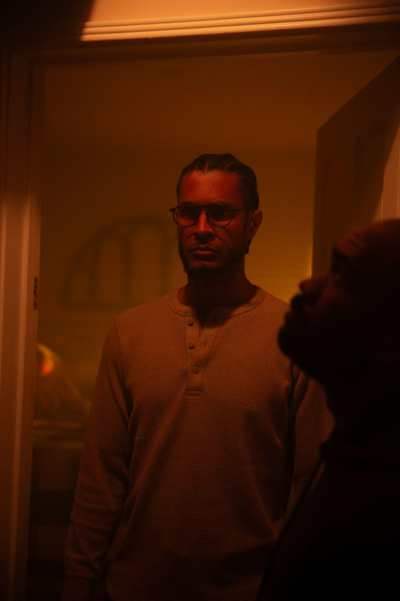 John Thomas Benson between takes.